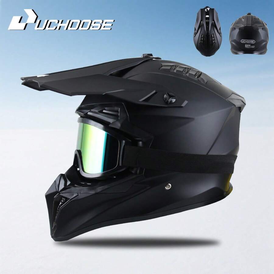 DOT Adult Female Men Helmets Motorcycles Kask Cross Downhill Helmet Off Road Helmet Racing Classic Motorcycle Original - Black - View 1