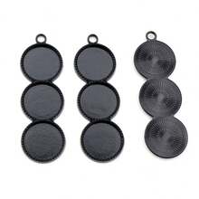 5pcs 12mm Inner Size Three Cameo Cabochon Blank Base Setting Pendant Bezel Trays DIY Necklace Pendant Jewelry Findings - Pendant Base Tray - View 7