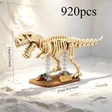 740pcs/750pcs/770pcs/920pcs Dinosaur Skeleton Building Blocks, Mini DIY Assembly Set, Dinosaur Fossil Model, Collectible Display Model, Brachiosaurus Skeleton Building Blocks, Animal Model Hobby Supplies, Holiday Gift - Multicolor - View 10