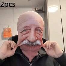 1pc Ultra-Realistic Old Man 3D Mask - Halloween Prank Prop, Party Roleplay Fun Mask, Holiday Atmosphere Decoration, Creative Gag Toy. Made Of Elastic Breathable Fabric, Suitable For Costume Parties, Theme Parties And Short Video Shooting; Essential For Prank Lovers, Bringing Endless Fun And Surprises, Halloween Decor, Fall Decor, Dorm Essential, Fall Home Decor - A - View 11