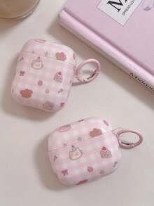 Girly Pink Plaid Cat & Dog Pods 4 Protective Case, Compatible With Apple Pro Earbuds Pod 3, 2nd Gen Wireless Bluetooth, 3rd Gen, 2nd Gen Pod Pro, 4th Gen, 5th Gen - Baby Pink - View 6