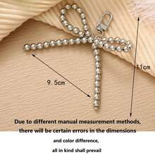 1pc Creative Pearl Bow Chain Bag Charm, Phone Case Keychain Pendant Exquisite Small Gift Accessory - Multicolor - View 6