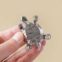 1pc Natural Crystal Cluster Turtle FigurineMetal Tortoise Statue With Amethyst Citrine Clear Quartz ClusterDesktop Decor OrnamentGift For Home Office - Mini Turtle - View 7