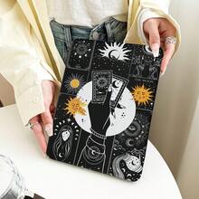 Playing Cards, Girl, Sun Painted Effect Tablet Protective Case, Built-In Pen Slot, With Stand, Compatible With Honor 8/9/10/X8/X8A/X9/X8Pro/X9Pro/ MatePad SE 11 Inch/MatePad 11 Inch/11.5 Inch/MatePad Pro/Apple 10th Gen/11th Gen 2025 (A16)/ Galaxy Tab A7/A9 And Other Popular Models - Multicolor - View 10