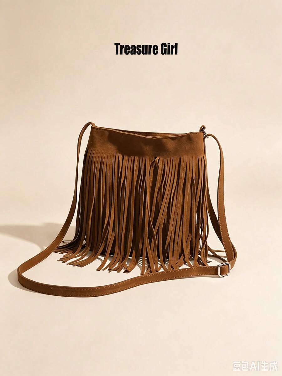 Vintage Western Fringe Shoulder Bag Lightweight Bohemian Style Crossbody Bag With Adjustable Strap And Magnetic Closure Suitable For Any Occasion Classic Fringe Shoulder Bag - Brown - View 1