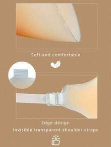 1pc Women's Silicone Strapless Bra With Invisible Straps, Suitable For Wedding Dress, Evening Gown, Party, Date, Graduation Ceremony And Music Festival - Apricot - View 6