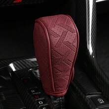 1 Set Of Car Gear Protector Leather Breathable Gear Shift Cover, Gear Lever Cover For Gear Lever Modification, Dust Cover For Gear Shifting, Dust Cover For Gear Shifting, Suitable For Gear Lever And Car Interior Modification - Z - View 1