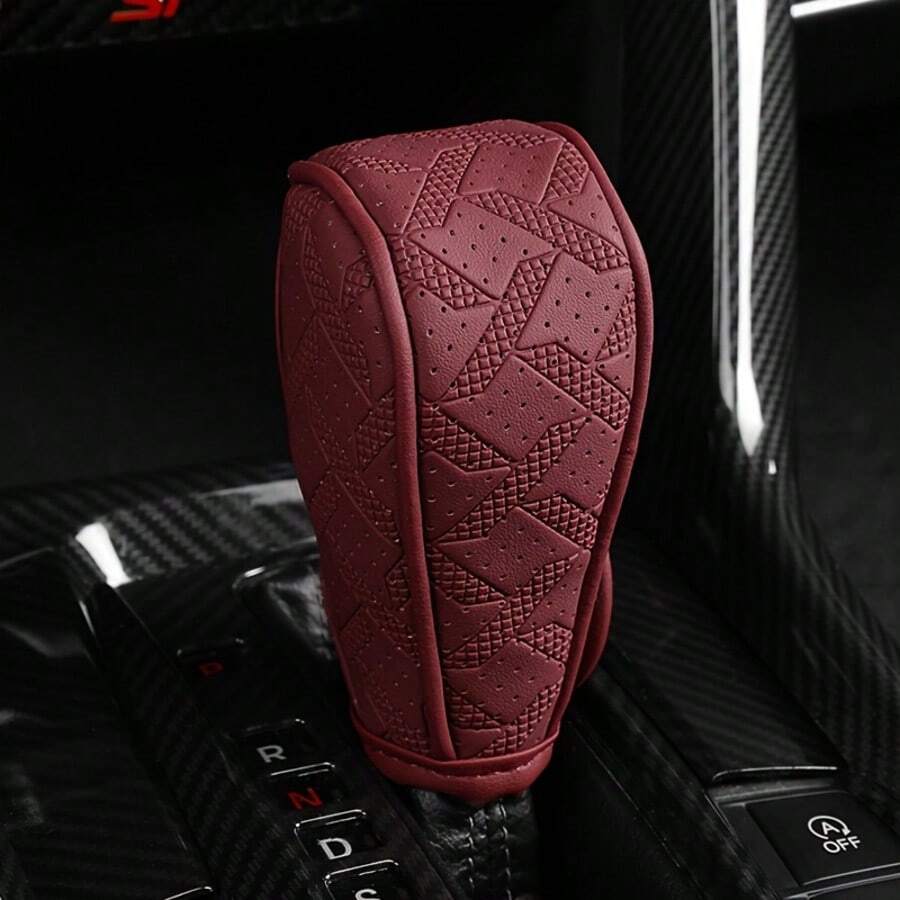 1 Set Of Car Gear Protector Leather Breathable Gear Shift Cover, Gear Lever Cover For Gear Lever Modification, Dust Cover For Gear Shifting, Dust Cover For Gear Shifting, Suitable For Gear Lever And Car Interior Modification - Z - View 1
