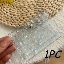 1pc Glitter PVC Card Holder, Dual Compartment Design, With Chain Strap, Portable, Suitable For Halloween, Christmas Outings, Store Cards, Coins And Other Small Items - Multicolor - View 8