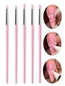 28 Pcs Nail Art Tool Kit Nail Brushes Dotting Pens Silicone Embossing Sticks Cleaning Brush And Palette For Diverse Nail Surface Creation - Multicolor - View 2
