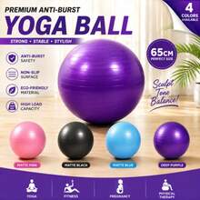 1pc Fitness Yoga Ball, Anti-Burst Exercise Ball For Pilates, Balance Training, Core Workout, Home Gym & Fitness Exercise, Non-Slip Stability Ball - Multicolor - View 6