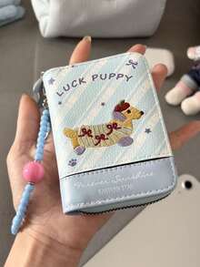 Coin Purse, Card Holder, Dachshund Embroidery Pattern, Fashionable Small Wallet, Cute Style Card Holder, Document Organizer, Card Organizer, Perfect Gift For Family And Friends - Multicolor - View 4