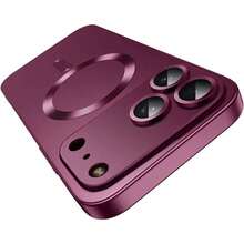 磁吸式 18 Pro Max 相容手機殼，內建相機鏡頭保護蓋，超薄軟矽膠防震保護殼，金屬光澤，相容 iPhone 17 16e 15 14 13 12 11 Pro Plus - 櫻桃紅 - 查看 2