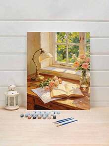 DIY Digital Oil Painting By Number, Desk By The Window, Art Handicrafts Set For Bedroom Decor And Art Wall Decoration, Best Gift For Family And Friends, Holiday Gift - Sets - View 3