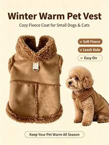 Autumn/Winter Plush Dog & Cat Vest, Universal Pet Vest Jacket, Thickened Warm Clothing For Teddy & Bichon[Leash Not Included] - Multicolor - View 2