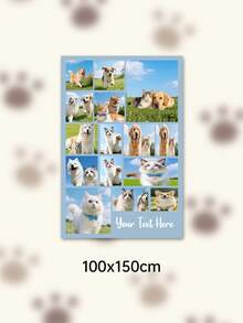 Custom Photo Text Throw Blanket, Personalized Picture Collage Fleece Blanket, Customized Pet Memory Photo Blanket For Sofa Bed Home Decor Gift - Multicolor - View 53