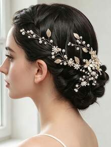 Fashionable Temperament Hair Accessories Versatile Party Sen Princess Style Bridal Headwear Wedding Headband - Gold - View 5