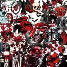 50Pcs Clear Dark Vampire Halloween Stickers, Gothic Red‑Tone Spooky Decals For Gift Wrapping Journal Water Bottle Craft Deco - 50pcs/set - View 12
