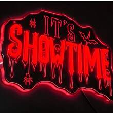 IT'S SHOWTIME Letter LED Neon Sign Drip Shape Acrylic Light Bar Party Gaming Room Wall Decor USB Powered Atmosphere Hanging Light - Style 1 - View 4