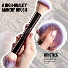 BS-MALL 17pcs Set Kuas Makeup Kopi Ultra Lembut Ramah Kulit, Desain Dua Kepala Profesional dengan Tas Penyimpanan Cokelat, Set Alat Makeup yang Sangat Menarik - Coffee Brown - View 9