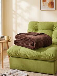 Cirelle 1pc Chocolate Brown Sofa Blanket, Comfortable & Warm, Super Skin-Friendly & Breathable, Lightweight & Soft, Minimalist Fashion Design, All-Around Comfort, Suitable For Travel, Nap Blanket, Multiple Sizes Available, Machine Washable - Chocolate Brown - View 6