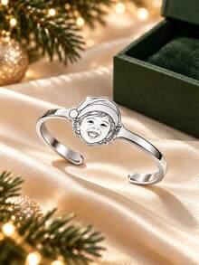 [ZzAi Custom]A Christmas Exclusive Customized Portrait Bracelet, With A Christmas Hat Added To The Portrait And Engraved On Your Bracelet (You Only Need To Provide The Portrait, The Christmas Hat Will Be Generated For You), A Precious Christmas Gift Filled With Love, Includes A Gift Box As The Most Surprising Christmas Gift. - Christmas Hat Style - View 11