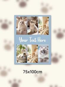 Custom Photo Text Throw Blanket, Personalized Picture Collage Fleece Blanket, Customized Pet Memory Photo Blanket For Sofa Bed Home Decor Gift - Multicolor - View 53