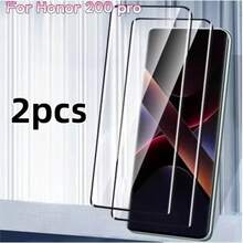 Curved Screen Protector, 2pcs, Compatible With Honor 200/200 Pro/400 Pro/Magic7 Lite/Magic7 Pro Curved Black Edge Screen Protector, High Definition Transparent Anti-Scratch Anti-Drop Tempered Glass Phone Screen Film - Clear - View 8