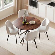 Brown Table + White Chair