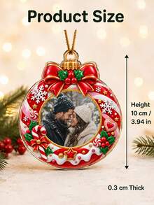 1 buah Ornamen Foto Personalisasi, Ornamen Natal Bingkai Kustom, Hadiah Kenang-kenangan Foto untuk Pasangan, Keluarga, Dekorasi Pohon Natal, Hadiah Natal - MultiWarna - View 7