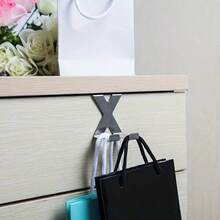 1pc X-Shaped Over-The-Door Hook, Multi-Functional Clothes Rack, No-Drill Clothing Storage Rack, Bathroom Storage Rack, Bedroom Closet Door Hook, Space-Saving Storage Solution X-Shaped Stainless Steel Over-The-Door Hook No-Drill Hanging Rack Bathroom Glass Door Cabinet Door Double Hook Storage Hook No-Installation X-Shaped Door Back Hook Stainless Steel Double Hook Bathroom Kitchen Towel Bath Ball Storage Rack Door Back Stainless Steel Double Hook - Multicolor - View 4