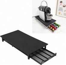 Organizador de Cápsulas, Cajón de Almacenamiento de Cápsulas de café Antideslizante Deslizante de Hierro con Capacidad para 40 Cápsulas para el Hogar - Negro - Ver 4