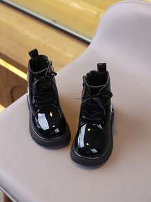 Sepatu Bot Anak Gaya Baru Lapisan Tunggal Anti Selip Kasual - Hitam - View 3