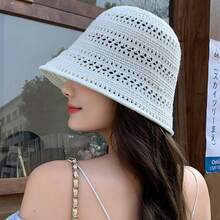 1pc Women's Mesh Knit Bucket Hat, Breathable, Suitable For Summer Casual Beach Outings, Flattering Face Shape - Multicolor - View 11