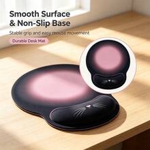 1pc Cute Cat Mouse Pad With Wrist Rest, Ergonomic Non-Slip Silicone Wrist Support Mouse Pad, Soft Desk Mat, Suitable For Office, Gaming, Home, Laptop, Gift For Girls - View 4
