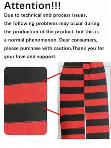 1pc Autumn/Winter Christmas & Halloween Striped Colorful Party Makeup Dance Decor Prop Fashion Tight Leggings Cosplay Tights - Multicolor - View 4