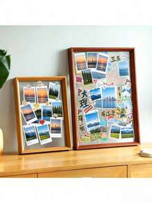 1pc Wooden Double-Sided Photo Frame, Desktop And Wall Display, With Acrylic Panel, Suitable For Photos And Plant Specimens, Natural And Walnut Color Minimalist Decor, Holiday Gift, Graduation Keepsake - Multicolor - View 7