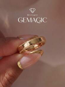 1pc Elegant Diamond & Cubic Zirconia Inlaid Ring, Suitable For Balls, Parties And Various Occasions - 4mm Gear Ring - View 5