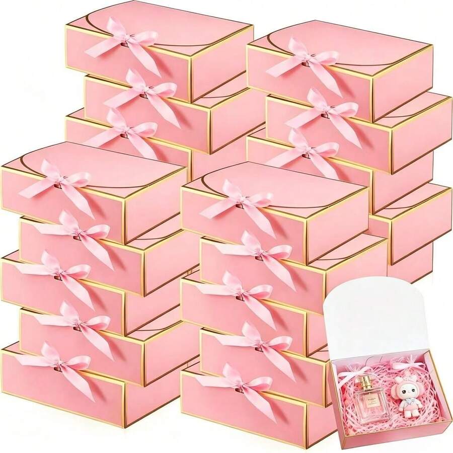10 Packs Large Gift Boxes With Lids, 10.6x7.8x3.1 Inch Bridesmaid Proposal Box, White Gift Boxes For Presents, Wedding, Graduation, Birthday Party