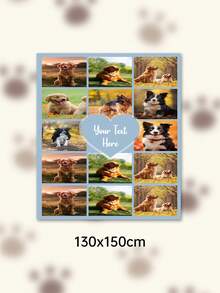 Custom Photo Text Throw Blanket, Personalized Picture Collage Fleece Blanket, Customized Pet Memory Photo Blanket For Sofa Bed Home Decor Gift - Multicolor - View 69