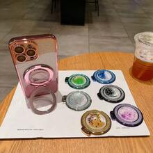 1pc New 360° Rotating Fun Liquid Sand Back-Adhesive Phone Stand, Stylish & Practical Slouchy Person Desktop Binge-Watching Gadget - Multicolor - View 2