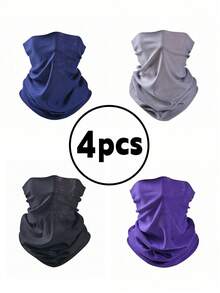 4pcs UV Protection Cooling Neck Gaiter Face Mask, Unisex Breathable Face Mask And Neck Protection, Unisex Windproof Sun Protection Face Mask - Multicolor - View 2