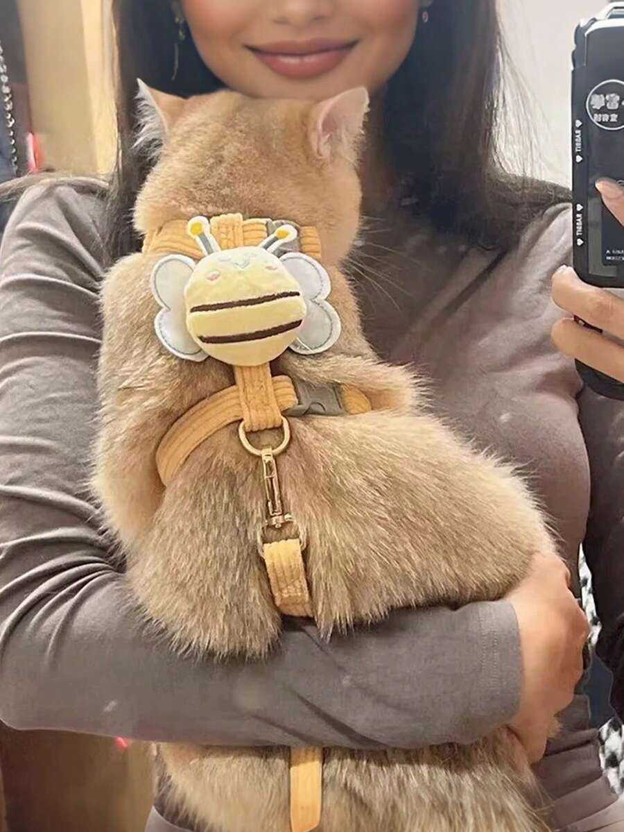 Cat Leash Small Dog Leash Teddy Bichon Harness Dog Chain Vest Style Leash Little Bee Leash Pet Supplies - Yellow - View 1