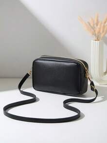 Mini Hollow Floral Woven Beach Bag, Camera Bag Coin Purse, Shoulder Bag, Women's New Multifunctional Compact Unique Square Shoulder Bag - Black - View 6