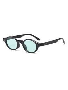 1 Pair Men's Black Retro Round Small Frame Personalized Street Style Fashion Glasses - Black - View 2