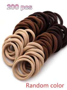 20pcs Women's High Elastic Hair Ties, Simple Basic Ponytail Holders For Daily Use, Stretchy Hair Bands For Thick Thin Hair, Bulk Hair Accessories - Coffee - View 9
