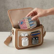 1pc 2D Flat Print Vintage Sardine Can Pattern Square Small Pill Box, Metal Portable Storage Box, Dual Compartment Design Easy To Organize, Suitable For Pills, Vitamins And Small Accessories, Pocket Size For Daily Travel - Multicolor - View 5