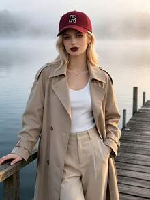 1Pc Unisex Men And Women Baseball Cap, Adjustable Outdoor Sun Protection Casual Hat, Suitable For Spring, Summer Traveling, Beach Party - Burgundy - View 6