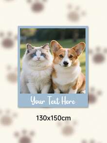 Custom Photo Text Throw Blanket, Personalized Picture Collage Fleece Blanket, Customized Pet Memory Photo Blanket For Sofa Bed Home Decor Gift - Multicolor - View 71