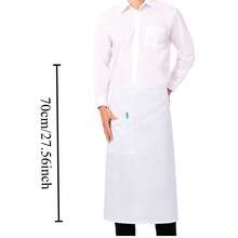 White Apron With 3 Chef Hats Set, Half-Body Apron With Pen Holder And Pockets, Unisex Chef Uniform Suitable For Commercial Kitchens, Restaurants And Cafes - White - View 5